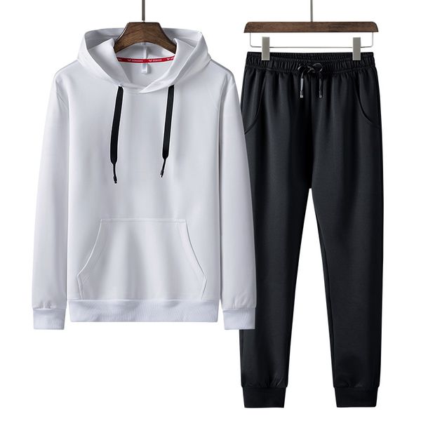 

plus the size of a man's sweater vest combined with hoodies + sporting pants 2 piece defines track suits 6xl 7xl 8xl, Gray