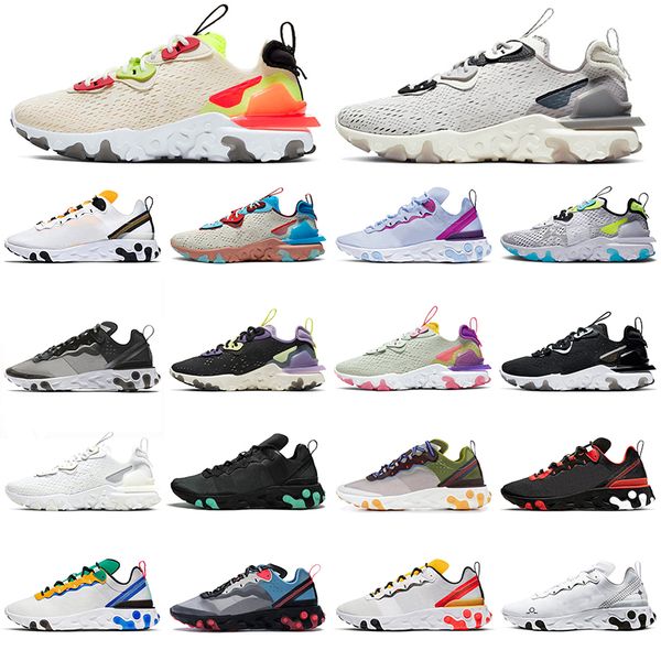 

react vision element 87 55 running shoes for men women all black white orewood trainers mens sports sneakers