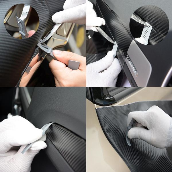 

foshio carbon fiber car tools vinyl wrap film scraper kit soft 2in1 wrapping squeegee window tint install tool accessories h jllbpz