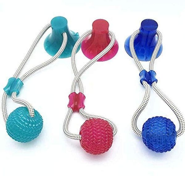 

toys multifunction biting pet dog molar bite rubber chew ball cleaning teeth safe elasticity soft dental care suction cu
