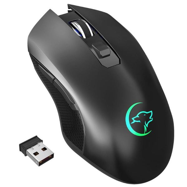 

g851 rechargeable wireless silent gaming mouse 2.4g 10 meters transmission 2400dpi colorful luminous mouse