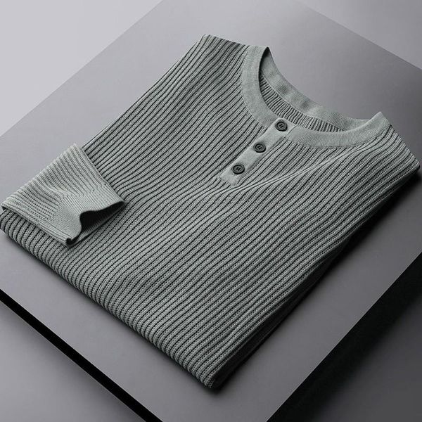 

men's sweaters minglu computer knitted mens solid color round collar stripe man slim autumn winter male, White;black