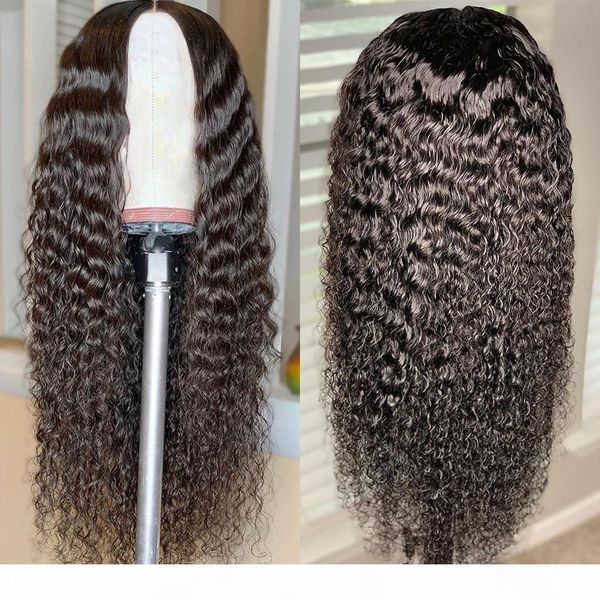 

glueless lace front human hair wigs curly lace front wig 13x4 brazilian lace wig with baby hair deep wave wig for black women, Black;brown