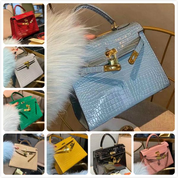 

women designers fashion kelly bags 2021 new shoulder bags european and american retro crossbody handbag trend crocodile pattern