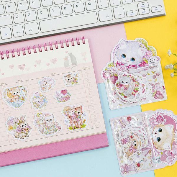 

2016 ii цветок прекрасный кошка гиллинг декоративные наклейки scrapbooking stick метка дневник канцтовары альбом наклейки h