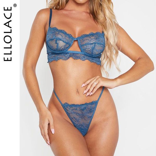 

ellolace lingerie underwear set women lace bra party set female lingerie transparent of linen women's bra1, Red;black