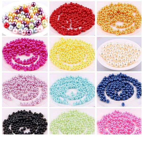 Fai da te in perline 6mm*100 pezzi Candy Color Imition Imitazione perla perle dritte perle rotonde perle sciolte crollata bracciale Acc jllvct