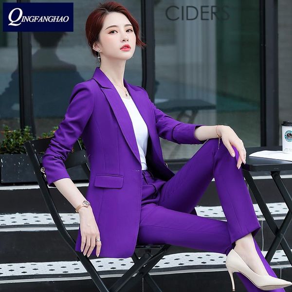 

women's suit office wear blazer and pants or skirt set business ladies suit fashion slim jacket sy6010, White