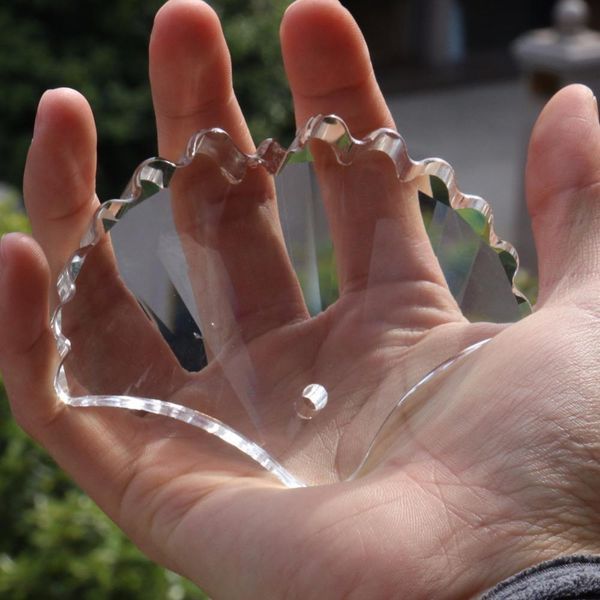 

100mm crystal prism shell suncatcher chandelier pendant ornament glass art faceted hanging lamp part diy ginkgo leaf peacock h jllofe