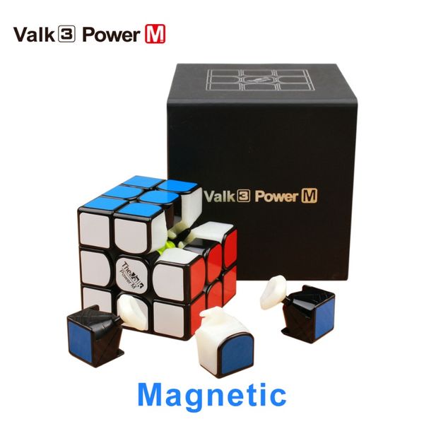 

qiyi the valk3 power m 3x3x3 magnetic magic speed valk3 cube professional magnets puzzle cubes stickerless magico toys for kids sqcqqr, Black;red