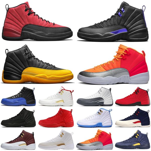 

2020 new jumpman 12 12s grey men basketball shoes taxi game royal flu game bulls black mens trainers sports sneakers size 7-13