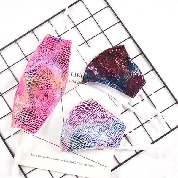 

factory 12styles snake skin colorful face mask pattern colorful fashion masks adjust dust-proof double layer outdoor wom