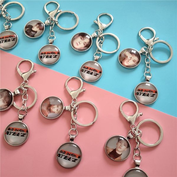 

2020 fashion ateez keychain keyring bag pendant car keyrings men women, Silver