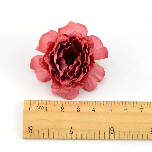 

50pcs oil painting materials artificial silk rose flowers heads european fall vivid carnation fake wedding home decoration wmtnke