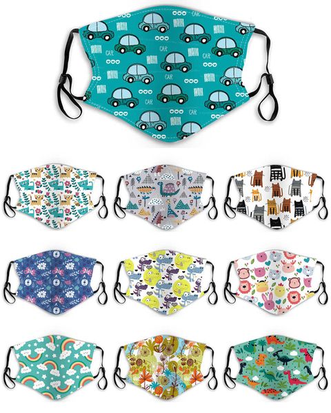 

mask child 2021 print kids mouth cartoon masks car animal panda anti-dust masks breathing pm2.5 face mask cover girls bo 41e4