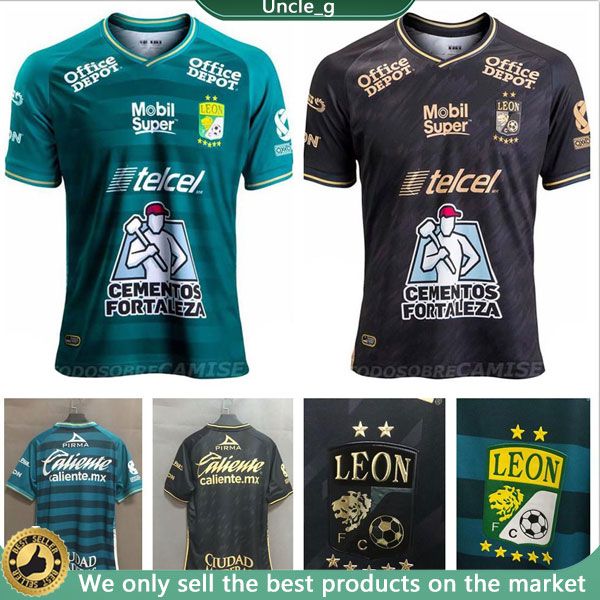 

2020 2021 leon mens soccer jerseys new w. tesillo home green away black football shirt j. meneses macias campbell short sleeve uniforms, Black;yellow