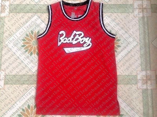 personalizzato Notorious B.I.G.Biggie Smalls 72 Bad Boy Basketball Jersey Red Stitched Personalizza qualsiasi numero nome UOMO DONNA GIOVANI XS-5XL