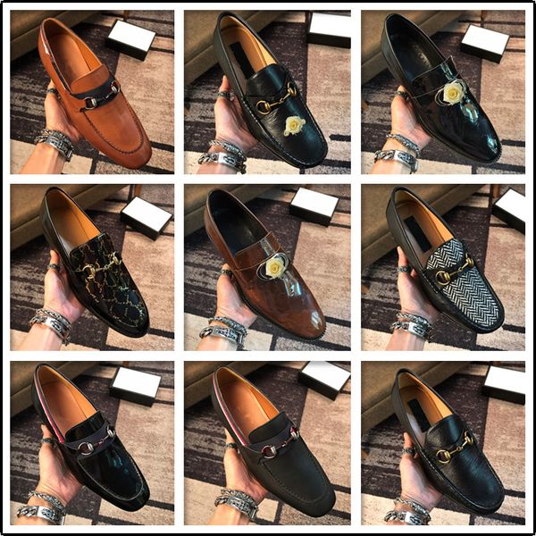 

italian style men patent leather shoes men luxury mens dress shoes printed business oxfords formal shoes, Black