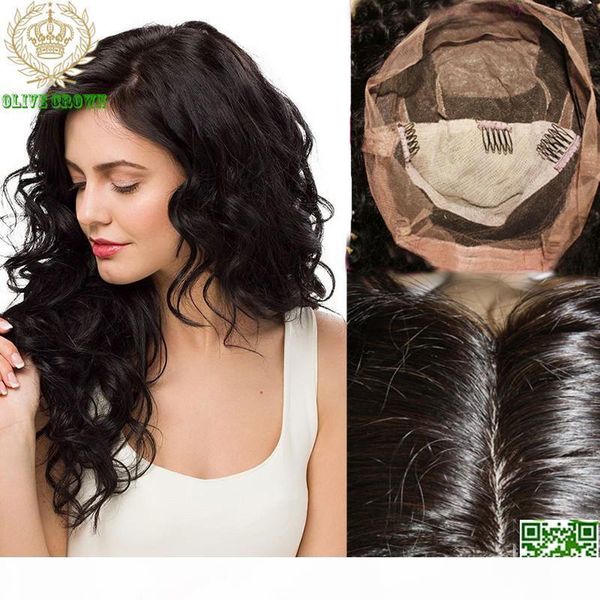 

silk full lace wigs human hair loose wave brazilian glueless lace front human hair wig with silk base & baby hair, Black;brown