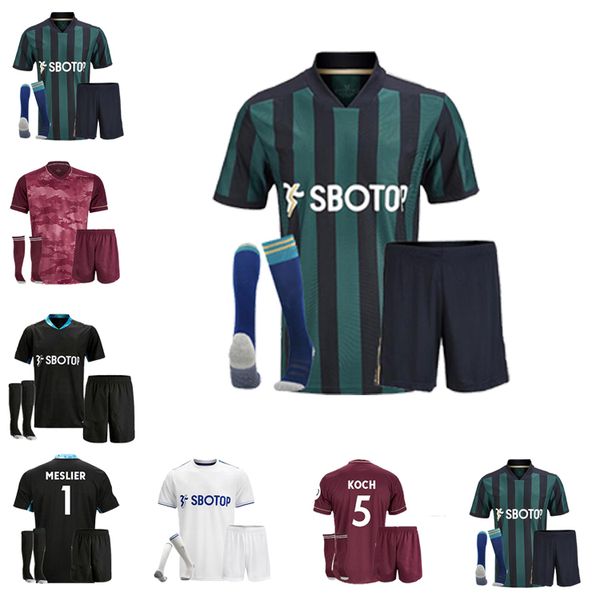 

20 21 leeds soccer jersey home away 20 21 third maroon men soccer shirt poveda bamford cooper adult+kids kit football uniforms, Black;yellow