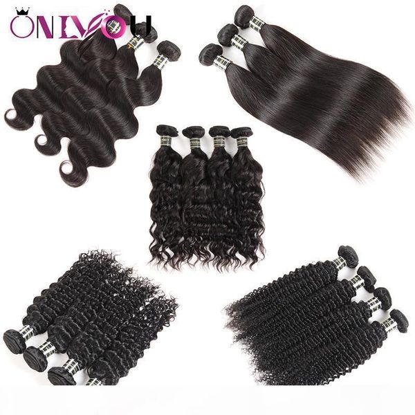 

10a peruvian straight virgin human hair weave extensions body wave deep kinky curly hair bundles 3 or 4 bundles per lot natural black
