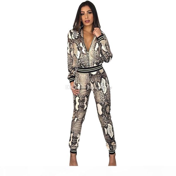 

европейская и американская женская мода slim fit python snake print набор двухсектурных леггинсов наряд для тела, White