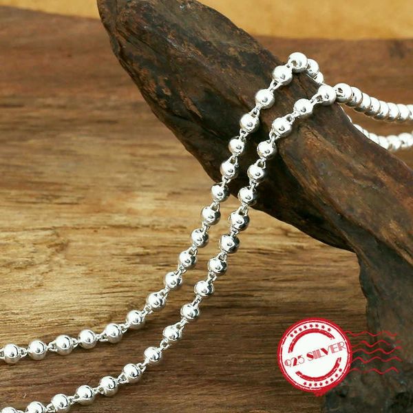 

chains s925 sterling silver necklace personality fashion classic jewelry punk trend style simple ball shape 2021 gift to send lover