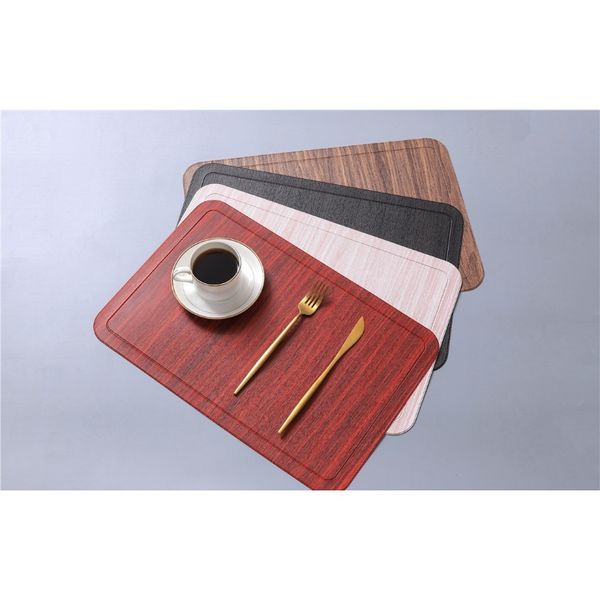 

2019 новый деревянный зерно круглый угол pu ужин pad водонепроницаемая посуда pad pademat для обеденного стола аксессуары для приставок кухн