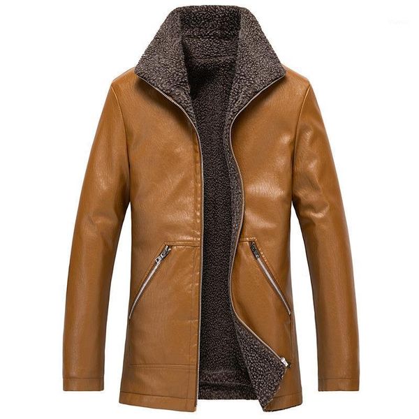 

autumn winter mens leather men's pu jackets plus velvet to keep warm casual leather coat men plus size 6xl 7xl 8xl1, Black