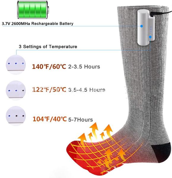 

winter thermal heated socks electric temperature control warm socks usb charging heating warm feet heating