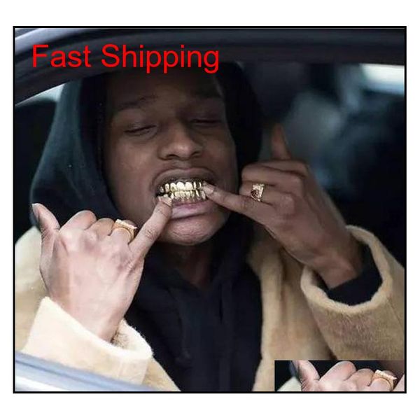 

new custom fit gold plated hip hop rock teeth grillz caps & bottom grill set for christmas p qylavu nana_shop, Silver