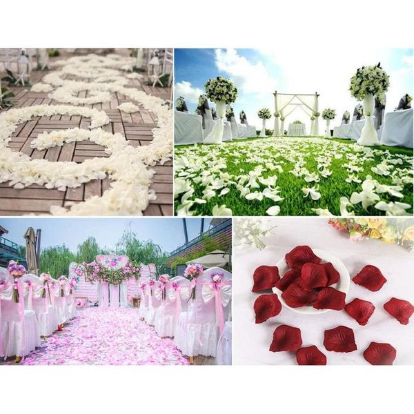 

1000pcs 5*5cm artificial fake rose petals for romc night wedding event party decoration color gold red white weddin bbydsk