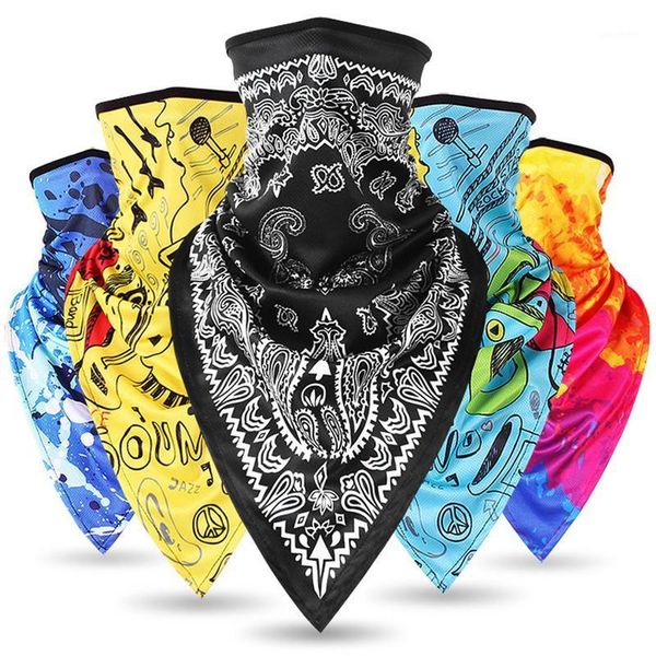 Ciclismo Caps Máscaras Multifuncional Impressão Triângulo Lenço Cachecol Bandanas Caminhadas Caminhadas Camping Caça Pescoço Neck Máscara Face