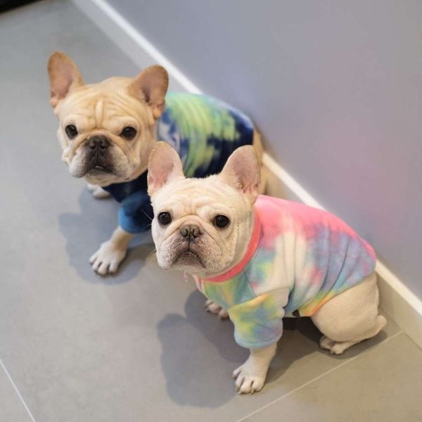 

fifty thousand tie dyed double side fleece zipper coat for pet dog