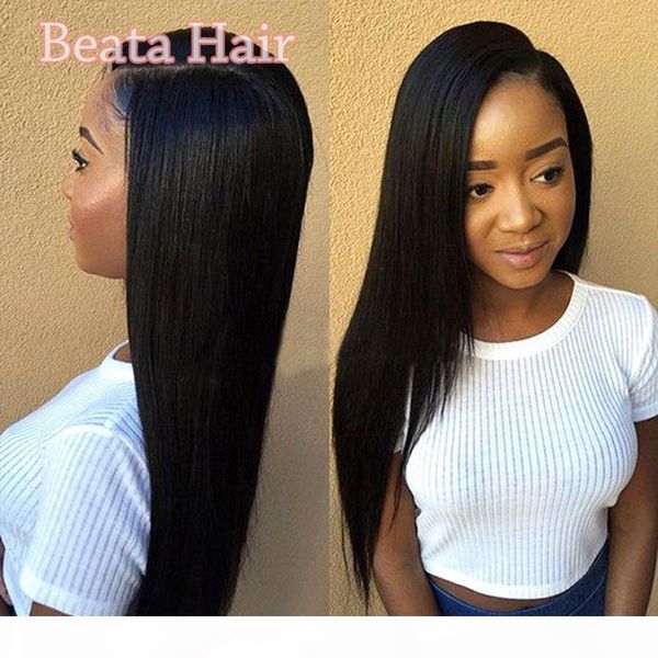 

8a glueless full lace human hair wig brazilian virgin lace front human hair wigs straight human hair wigs for black women, Black;brown