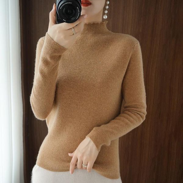 

half turtleneck cashmere sweater women winter cashmere jumpers knit female long sleeve thick loose pullover, White;black