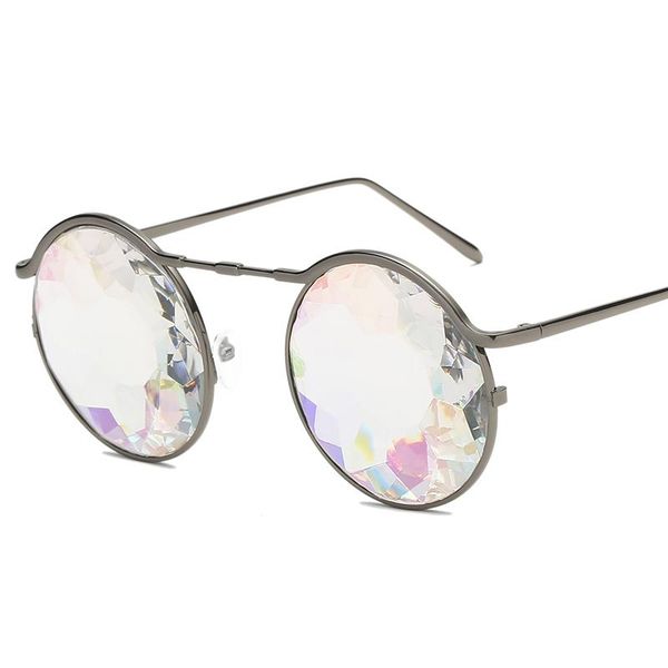 

sunglasses women kaleidoscope round for luxury metal frame resin lens sun glasses eyewear eyeglasses retro, White;black