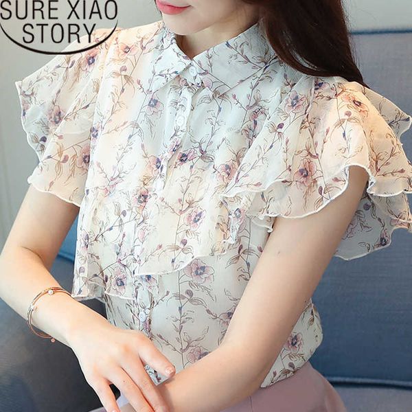 

korean fashion clothing 2021 women white shirts harajuku womens and blouses chiffon blouse ladies plus size 2785 50