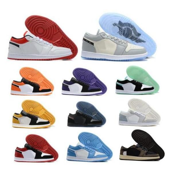 

jumpman low 1 1s basketball shoes sneaker paris travis scotts pine green court purple royal unc zapatos men women tenis trainer shoe