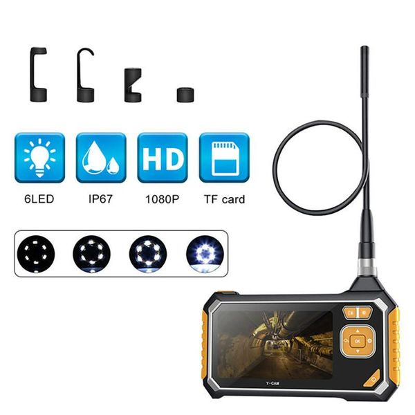 

profession endoscope digital semi-rigid borescope 4.3inch lcd snake camera 1080phd video waterproof inspection camera