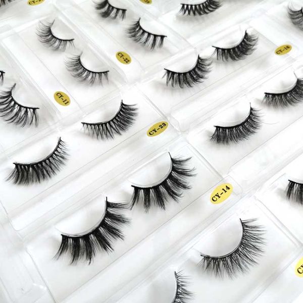 

yiyunxi-32 styles natural silk lashes faux mink eyelash reusable daily make-up with color brush independent package