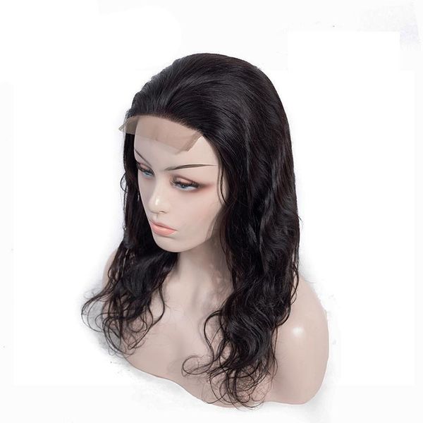 

250% density 4x4 closure lace front human hair wigs for women brazilian body wave closure wig natural black 10-24 inch remy hair