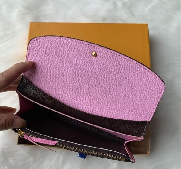 

9 colors fashion single zipper pocke men women leather wallet lady ladies long purse with orange box card 60136 lb81263n, Red;black