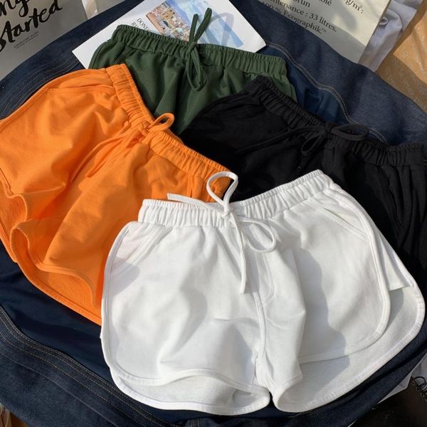 

summer new casual women short high waist wide leg solid running all match female shorts preppy style female shorts quality, White;black