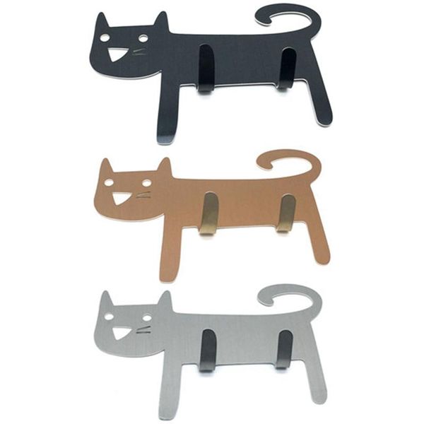 

cat-shaped wall mount hooks creative fridge magnetic key holder magnet rack hooks hanger fridge door decor