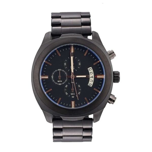 

calendar multi-function new large dial aggressive luminous pointer watch waterproof fine steel band quartz men's watch, Slivery;brown