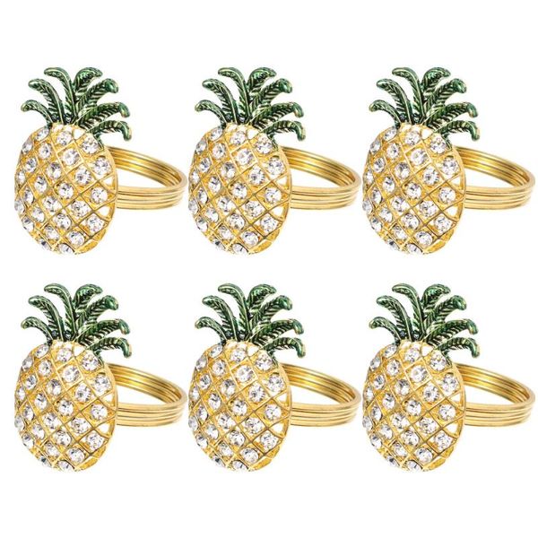 

6pcs napkin rings diamond pineapple design napkin buckles table accessories