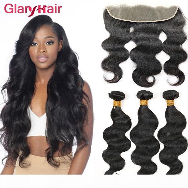 

brazilian body wave hair bundles with 13x4 lace frontal closure remy human hair weaves lace closure and virgin hair bundle deals, Black;brown