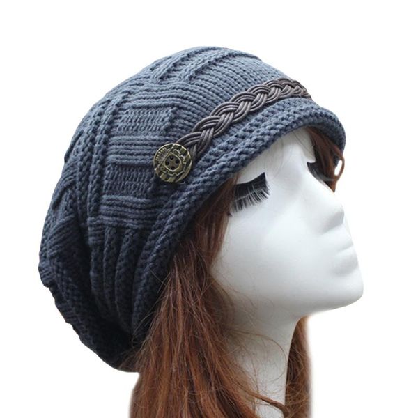 

berets winter curled belt woolen hat ladies european and american fashion trendy hip-hop, Blue;gray