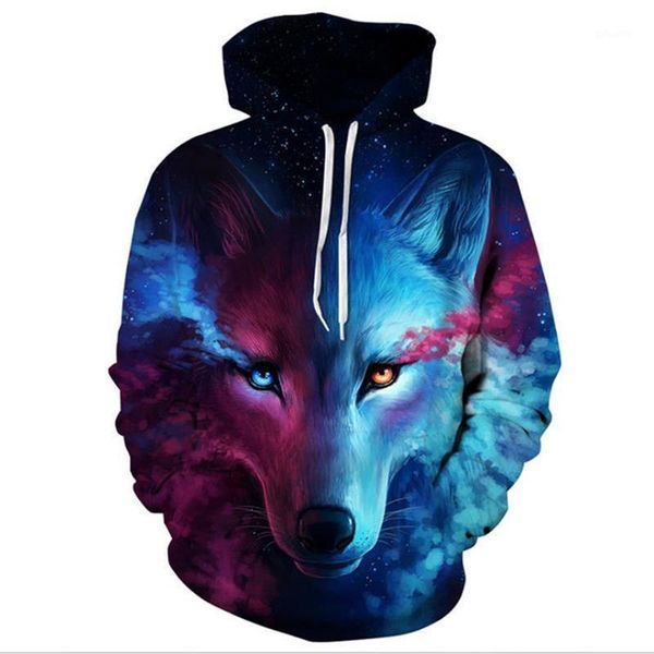 

male hooded jacket brand space wolf printed hoodies spring men women 3d sweatshirt superior quality pullover novelty streetwear1, Black